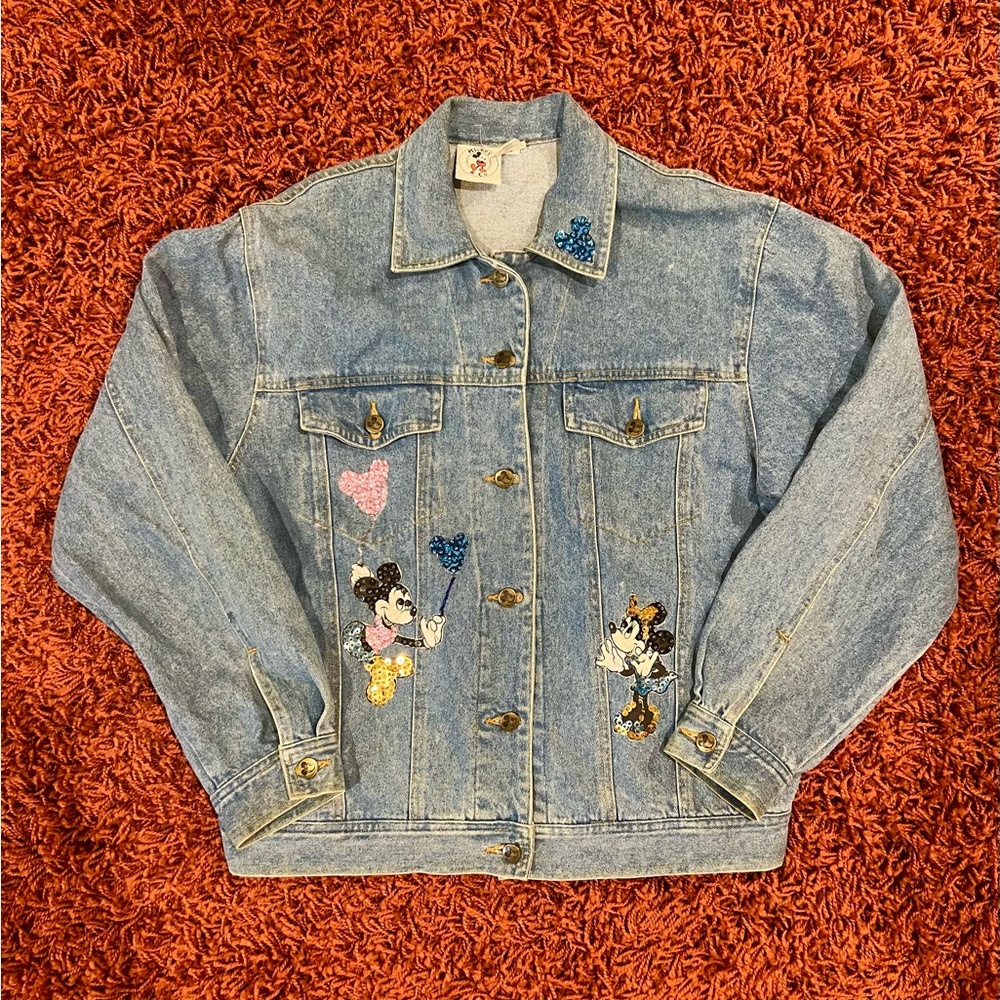 Vintage 90s Mickey and Minnie Mouse denim jacket